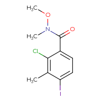 Chemical structure of 2-chloro-4-iodo-N-methoxy-N,3-dimethylbenzamide - CSSB08470947773