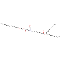 Chemical structure of heptadecan-9-yl 8-[(2-hydroxyethyl)({3-oxo-3-[2-(undecyloxy)ethoxy]propyl})amino]octanoate - CSSB20957408751