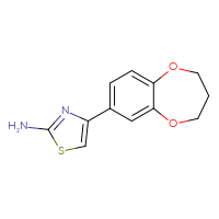 Chemical structure of 4-(3,4-dihydro-2H-1,5-benzodioxepin-7-yl)-1,3-thiazol-2-amine - CSSB00000501152