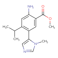 Chemical structure of methyl 2-amino-5-(1-methyl-1H-imidazol-5-yl)-4-(propan-2-yl)benzoate - CSSB06593631632