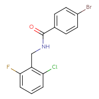 Chemical structure of 4-bromo-N-[(2-chloro-6-fluorophenyl)methyl]benzamide - CSSB02021876098