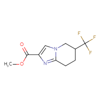 Chemical structure of methyl 6-(trifluoromethyl)-5H,6H,7H,8H-imidazo[1,2-a]pyridine-2-carboxylate - CSSB15044777370