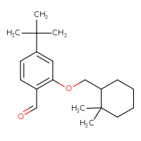 Chemical structure of 4-tert-butyl-2-[(2,2-dimethylcyclohexyl)methoxy]benzaldehyde - CSSB21414481218