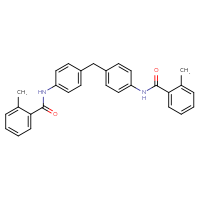 Chemical structure of 2-methyl-N-(4-{[4-(2-methylbenzamido)phenyl]methyl}phenyl)benzamide - CSSB00121682631