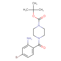 Chemical structure of tert-butyl 4-(2-amino-4-bromobenzoyl)piperazine-1-carboxylate - CSSB00007477622