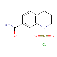 Chemical structure of 7-carbamoyl-1,2,3,4-tetrahydroquinoline-1-sulfonyl chloride - CSSB21224766621