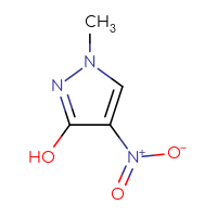Chemical structure of 1-methyl-4-nitro-1H-pyrazol-3-ol - CSSB00013943142