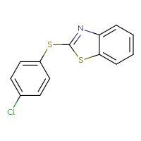 Chemical structure of 2-[(4-chlorophenyl)sulfanyl]-1,3-benzothiazole - CSSB00121691992