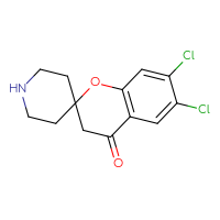 Chemical structure of 6,7-dichloro-3,4-dihydrospiro[1-benzopyran-2,4'-piperidin]-4-one - CSSB00160505495