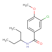 Chemical structure of 3-chloro-4-methoxy-N-(pentan-3-yl)benzamide - CSSB00048563857