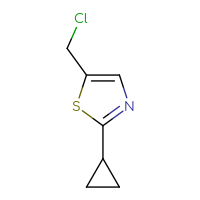 Chemical structure of 5-(chloromethyl)-2-cyclopropyl-1,3-thiazole - CSSB00012306845