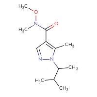 Chemical structure of N-methoxy-N,5-dimethyl-1-(3-methylbutan-2-yl)-1H-pyrazole-4-carboxamide - CSSB01148880820