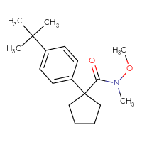 Chemical structure of 1-(4-tert-butylphenyl)-N-methoxy-N-methylcyclopentane-1-carboxamide - CSSB04169621181