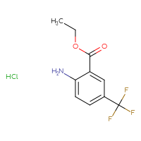 Chemical structure of ethyl 2-amino-5-(trifluoromethyl)benzoate hydrochloride - CSSB20963516984