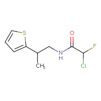 Chemical structure of 2-chloro-2-fluoro-N-[2-(thiophen-2-yl)propyl]acetamide - CSSB09889131405