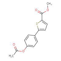 Chemical structure of methyl 5-[4-(acetyloxy)phenyl]thiophene-2-carboxylate - CSSB06581284404