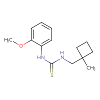 Chemical structure of 1-(2-methoxyphenyl)-3-[(1-methylcyclobutyl)methyl]thiourea - CSSB02004874833
