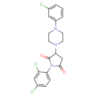 Chemical structure of 3-[4-(3-chlorophenyl)piperazin-1-yl]-1-(2,4-dichlorophenyl)pyrrolidine-2,5-dione - CSSB00121725132