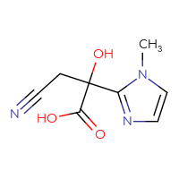 Chemical structure of 3-cyano-2-hydroxy-2-(1-methyl-1H-imidazol-2-yl)propanoic acid - CSSB00015342885