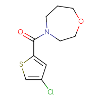 Chemical structure of 4-(4-chlorothiophene-2-carbonyl)-1,4-oxazepane - CSSB01992491005
