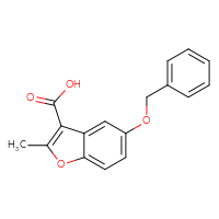 Chemical structure of 5-(benzyloxy)-2-methyl-1-benzofuran-3-carboxylic acid - CSSB00000028587