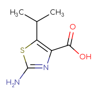 Chemical structure of 2-amino-5-(propan-2-yl)-1,3-thiazole-4-carboxylic acid - CSSB00000718158