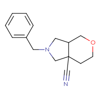 Chemical structure of 2-benzyl-octahydropyrano[3,4-c]pyrrole-7a-carbonitrile - CSSB00033904412