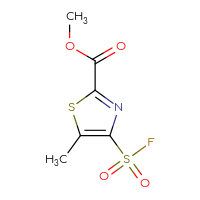 Chemical structure of methyl 4-(fluorosulfonyl)-5-methyl-1,3-thiazole-2-carboxylate - CSSB03552286001