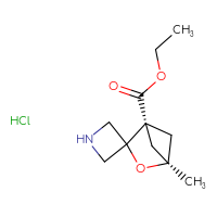 Chemical structure of ethyl (1's,4'r)-4'-methyl-3'-oxaspiro[azetidine-3,2'-bicyclo[2.1.1]hexane]-1'-carboxylate hydrochloride - CSSB06446545961