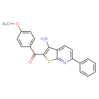 Chemical structure of 2-(4-methoxybenzoyl)-6-phenylthieno[2,3-b]pyridin-3-amine - CSSB00102544236