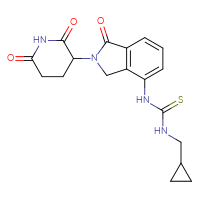Chemical structure of 3-(cyclopropylmethyl)-1-[2-(2,6-dioxopiperidin-3-yl)-1-oxo-2,3-dihydro-1H-isoindol-4-yl]thiourea - CSSB21432534067