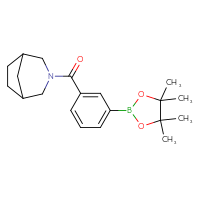 Chemical structure of 3-[3-(4,4,5,5-tetramethyl-1,3,2-dioxaborolan-2-yl)benzoyl]-3-azabicyclo[3.2.1]octane - CSSB02229496666