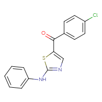Chemical structure of 5-(4-chlorobenzoyl)-N-phenyl-1,3-thiazol-2-amine - CSSB00025727727