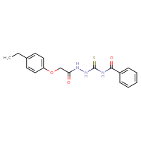 Chemical structure of 2-(4-ethylphenoxy)-N-{[(phenylformamido)methanethioyl]amino}acetamide - CSSB00025734226