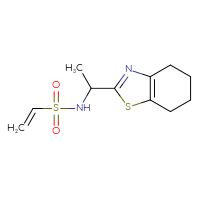Chemical structure of N-[1-(4,5,6,7-tetrahydro-1,3-benzothiazol-2-yl)ethyl]ethene-1-sulfonamide - CSSB06810398424