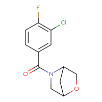Chemical structure of 5-(3-chloro-4-fluorobenzoyl)-2-oxa-5-azabicyclo[2.2.1]heptane - CSSB03436969880