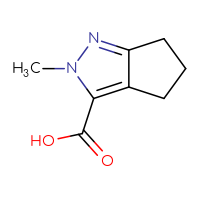 Chemical structure of 2-methyl-2H,4H,5H,6H-cyclopenta[c]pyrazole-3-carboxylic acid - CSSB00009915687