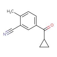 Chemical structure of 5-cyclopropanecarbonyl-2-methylbenzonitrile - CSSB00009866541