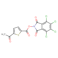 Chemical structure of 4,5,6,7-tetrachloro-1,3-dioxo-2,3-dihydro-1H-isoindol-2-yl 5-acetylthiophene-2-carboxylate - CSSB20269748852