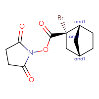 Chemical structure of rac-2,5-dioxopyrrolidin-1-yl (1R,2S,4S)-2-bromobicyclo[2.2.1]heptane-2-carboxylate - CSSB20620684773