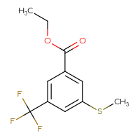 Chemical structure of ethyl 3-(methylsulfanyl)-5-(trifluoromethyl)benzoate - CSSB06835378516