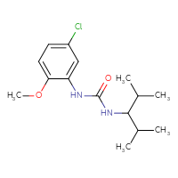 Chemical structure of 1-(5-chloro-2-methoxyphenyl)-3-(2,4-dimethylpentan-3-yl)urea - CSSB02038372725