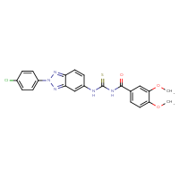 Chemical structure of 3-[2-(4-chlorophenyl)-2H-1,2,3-benzotriazol-5-yl]-1-(3,4-dimethoxybenzoyl)thiourea - CSSB00121603352