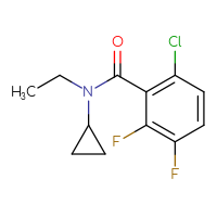 Chemical structure of 6-chloro-N-cyclopropyl-N-ethyl-2,3-difluorobenzamide - CSSB10203673664