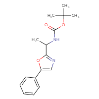 Chemical structure of tert-butyl N-[1-(5-phenyl-1,3-oxazol-2-yl)ethyl]carbamate - CSSB00135158007
