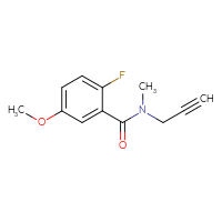 Chemical structure of 2-fluoro-5-methoxy-N-methyl-N-(prop-2-yn-1-yl)benzamide - CSSB03560075404