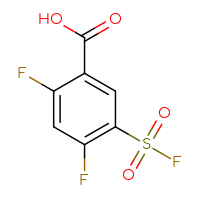 Chemical structure of 2,4-difluoro-5-(fluorosulfonyl)benzoic acid - CSSB00102726380