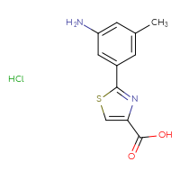 Chemical structure of 2-(3-amino-5-methylphenyl)-1,3-thiazole-4-carboxylic acid hydrochloride - CSSB20963434970