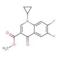 Chemical structure of methyl 1-cyclopropyl-6,7-difluoro-4-oxo-1,4-dihydroquinoline-3-carboxylate - CSSB02235353285
