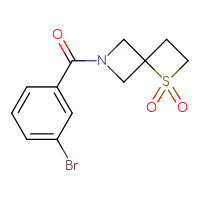Chemical structure of 6-(3-bromobenzoyl)-1λ⁶-thia-6-azaspiro[3.3]heptane-1,1-dione - CSSB03568364901